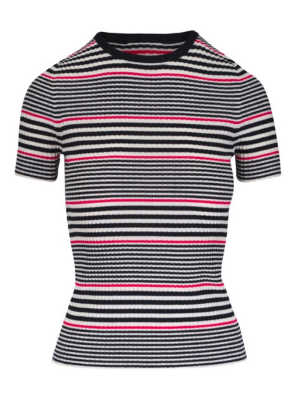 AKRIS PUNTO Multicolor Ribbed Knit Wool T-Shirt